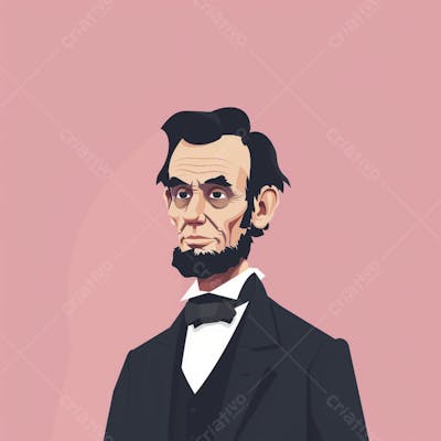 Retrato estilizado de Abraham Lincoln – 16º Presidente dos Estados Unidos