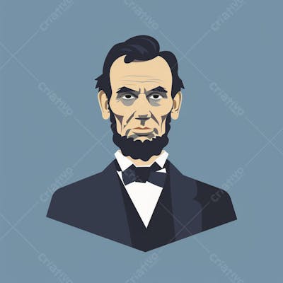Retrato estilizado de Abraham Lincoln – 16º Presidente dos Estados Unidos