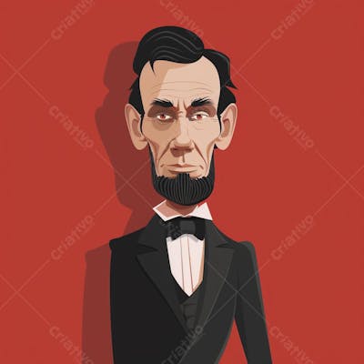 Retrato estilizado de Abraham Lincoln – 16º Presidente dos Estados Unidos