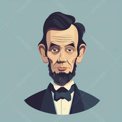 Retrato estilizado de Abraham Lincoln – 16º Presidente dos Estados Unidos