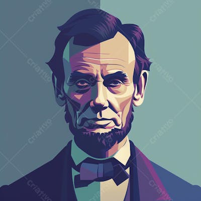 Retrato estilizado de Abraham Lincoln – 16º Presidente dos Estados Unidos