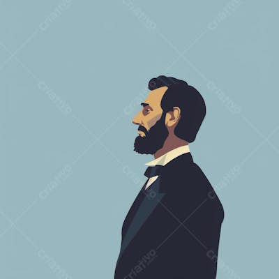 Retrato estilizado de Abraham Lincoln – 16º Presidente dos Estados Unidos