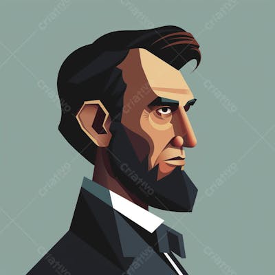 Retrato estilizado de Abraham Lincoln – 16º Presidente dos Estados Unidos
