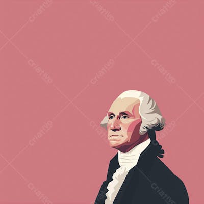 Retrato estilizado de George Washington em arte vetorial