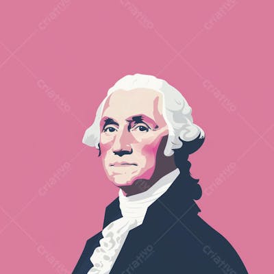 Retrato estilizado de George Washington em arte vetorial