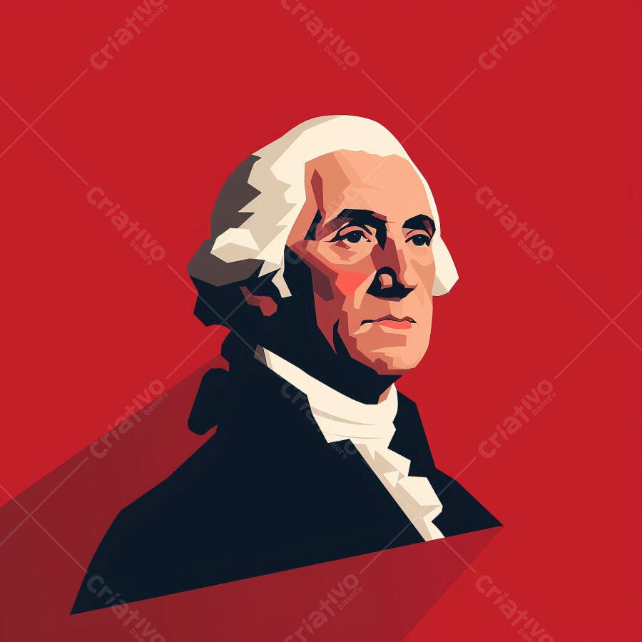 Retrato de George Washington estilo Low Poly