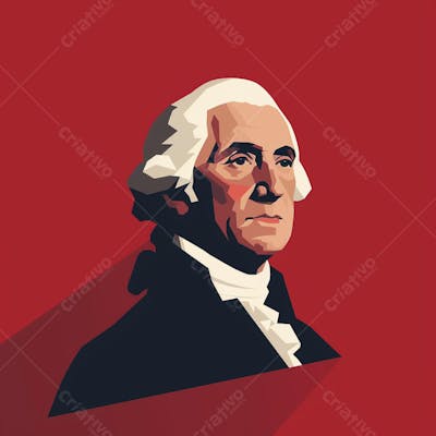 Retrato estilizado de George Washington em arte vetorial