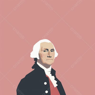 Retrato estilizado de George Washington em arte vetorial