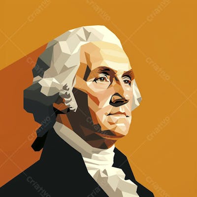 Retrato estilizado de George Washington em arte vetorial