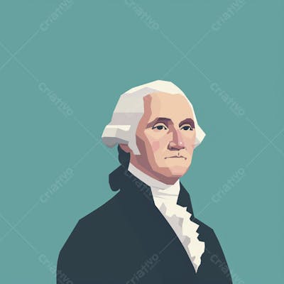 Retrato estilizado de George Washington em arte vetorial