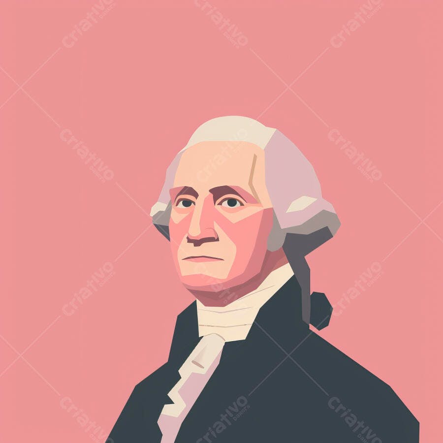 Retrato de George Washington estilo geométrico