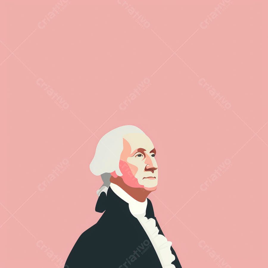 Retrato de George Washington estilo minimalista