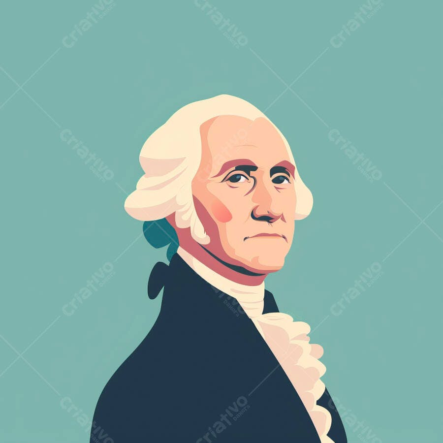 Retrato de George Washington em tons pastéis