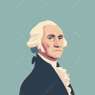 Retrato estilizado de George Washington em arte vetorial
