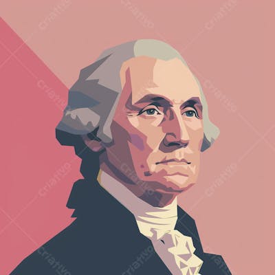 Retrato estilizado de George Washington em arte vetorial