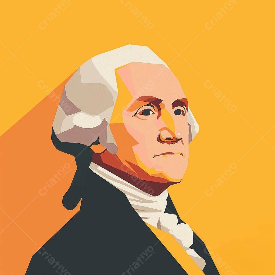 Retrato estilo geométrico de George Washington