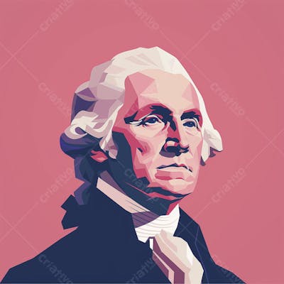 Retrato estilizado de George Washington em arte vetorial