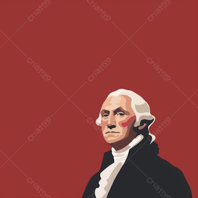 Retrato estilizado de George Washington em arte vetorial