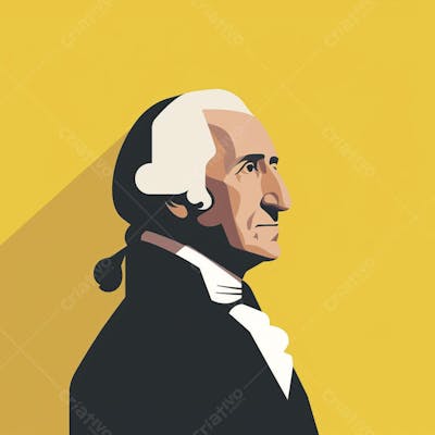 Retrato estilizado de George Washington em arte vetorial