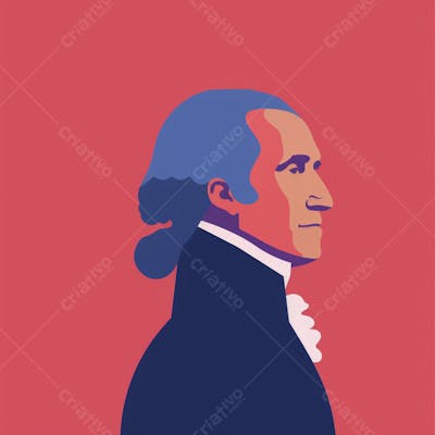 Retrato estilizado de George Washington em arte vetorial