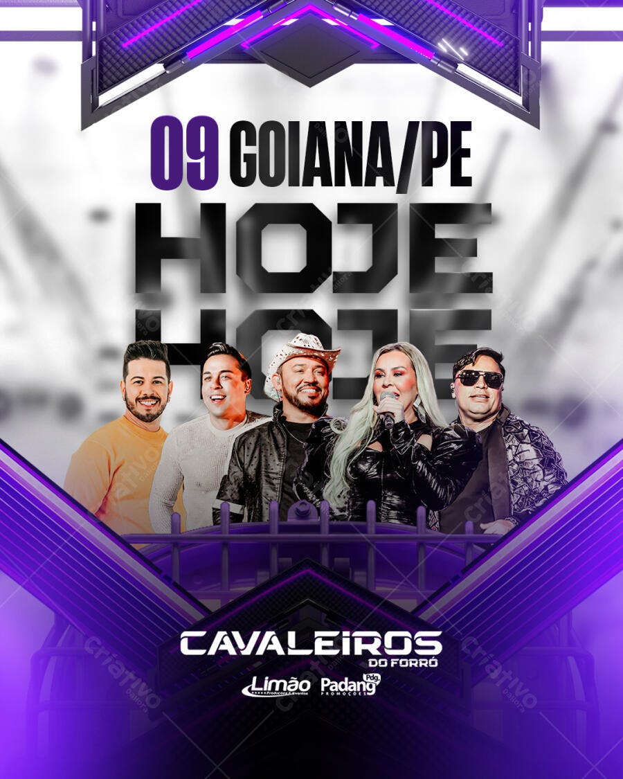 Flyer Cavaleiros do Forró Goiânia PSD Editável