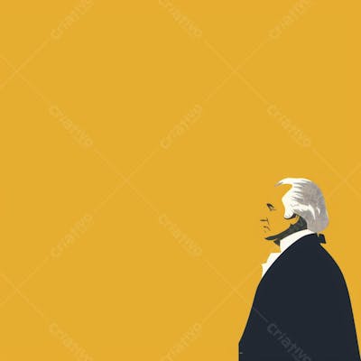 Retrato estilizado de Thomas Jefferson em arte vetorial