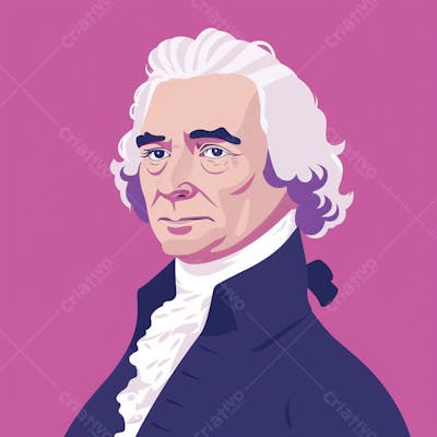 Retrato estilizado de Thomas Jefferson em arte vetorial