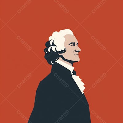 Retrato estilizado de Thomas Jefferson em arte vetorial