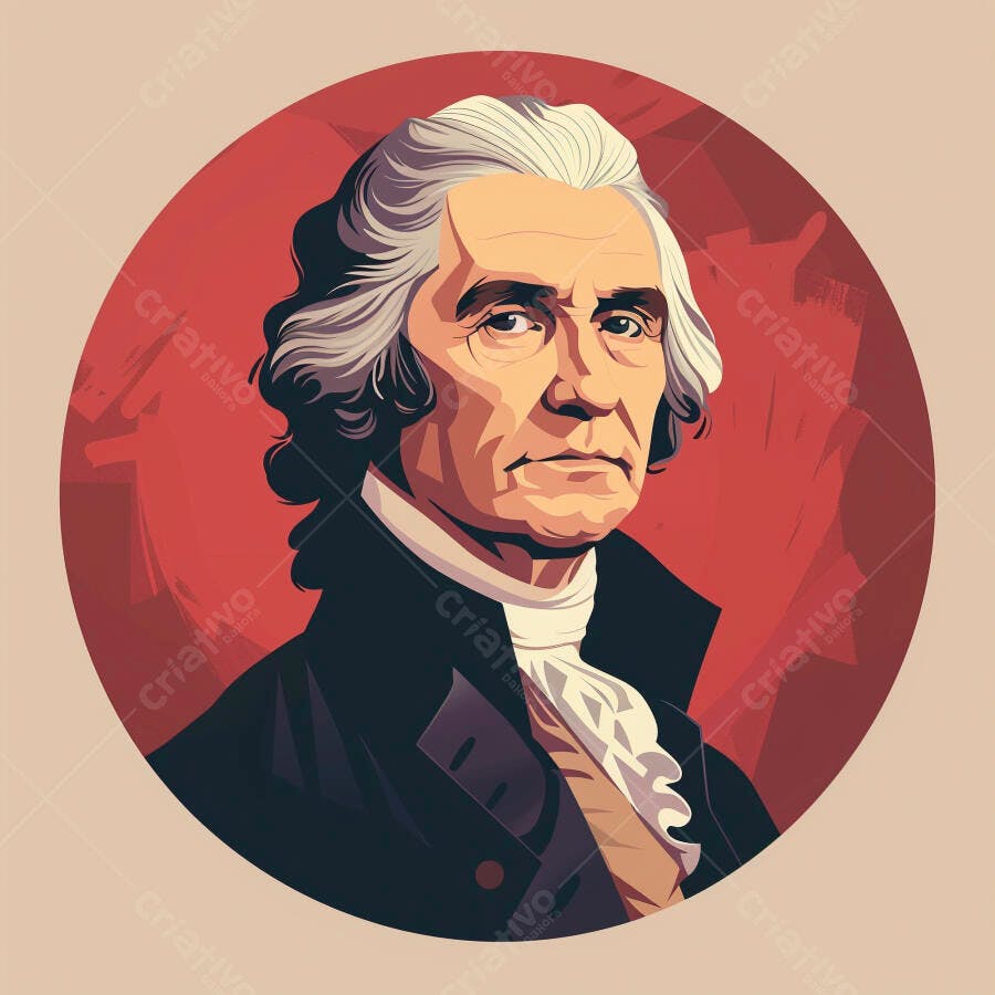 Retrato de Thomas Jefferson estilo vetorial