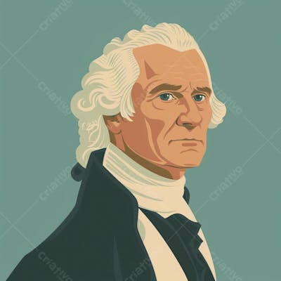 Retrato estilizado de Thomas Jefferson em arte vetorial