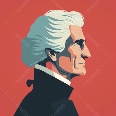 Retrato estilizado de Thomas Jefferson em arte vetorial
