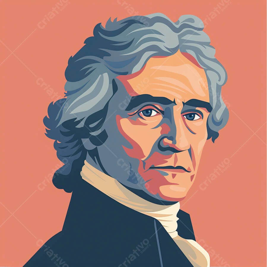Retrato de Thomas Jefferson estilo Arte Pop
