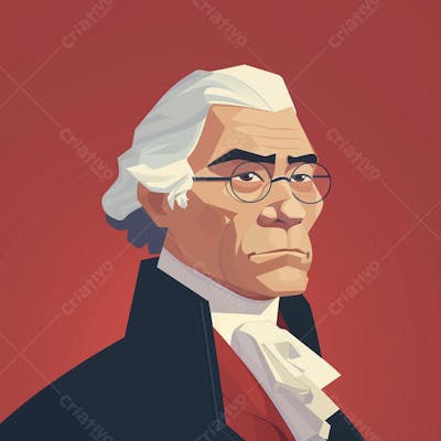 Retrato estilizado de Thomas Jefferson em arte vetorial