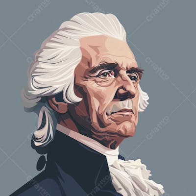 Retrato estilizado de Thomas Jefferson em arte vetorial