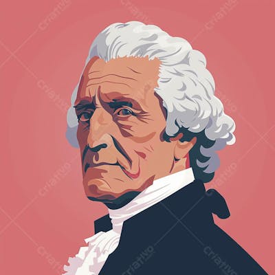 Retrato estilizado de Thomas Jefferson em arte vetorial