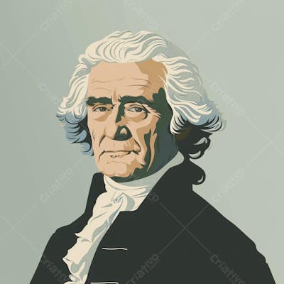 Retrato estilizado de Thomas Jefferson em arte vetorial