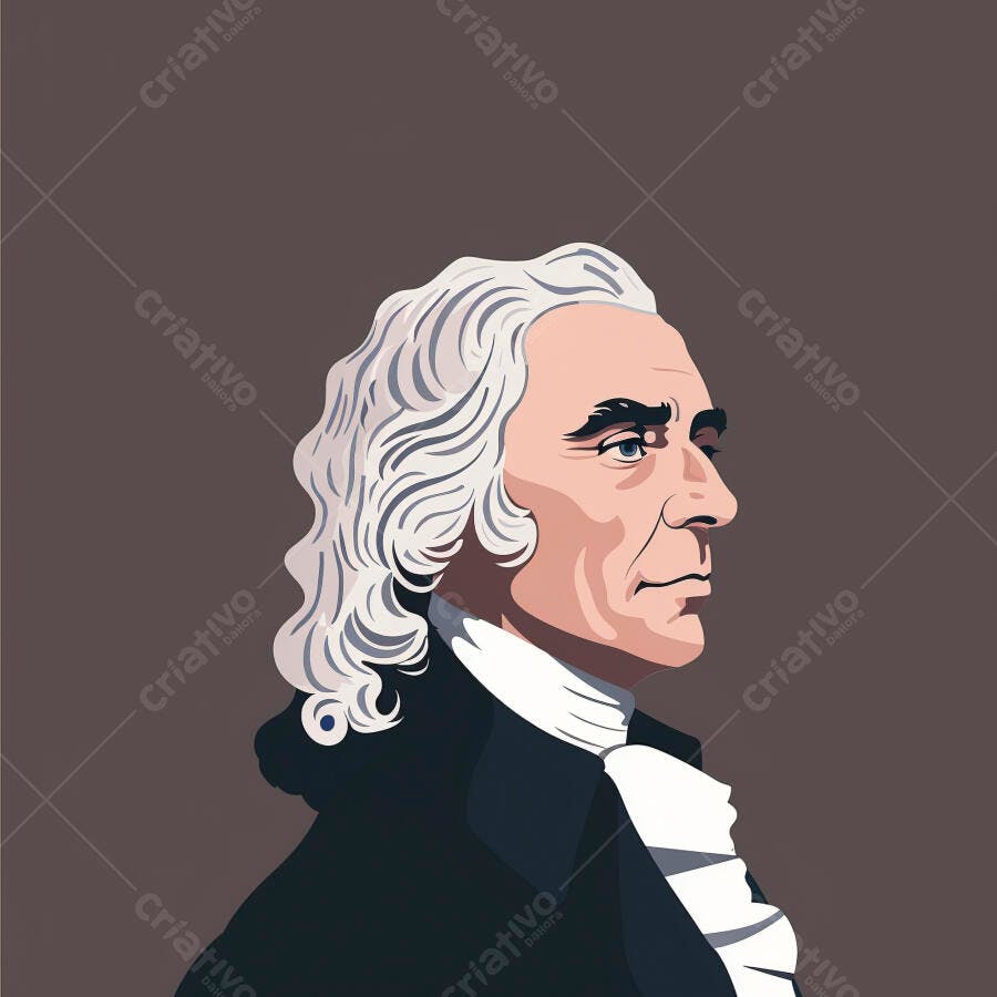Retrato de Thomas Jefferson estilo vetorial