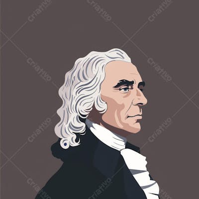 Retrato estilizado de Thomas Jefferson em arte vetorial