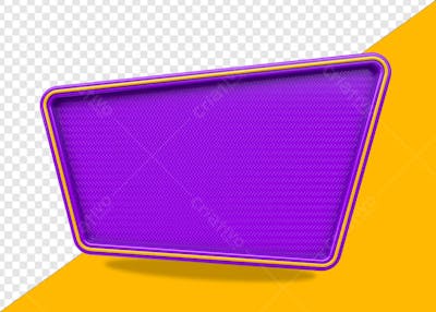 QUADRO 3D PARA COMPOSIÇÃO PNG ROXO