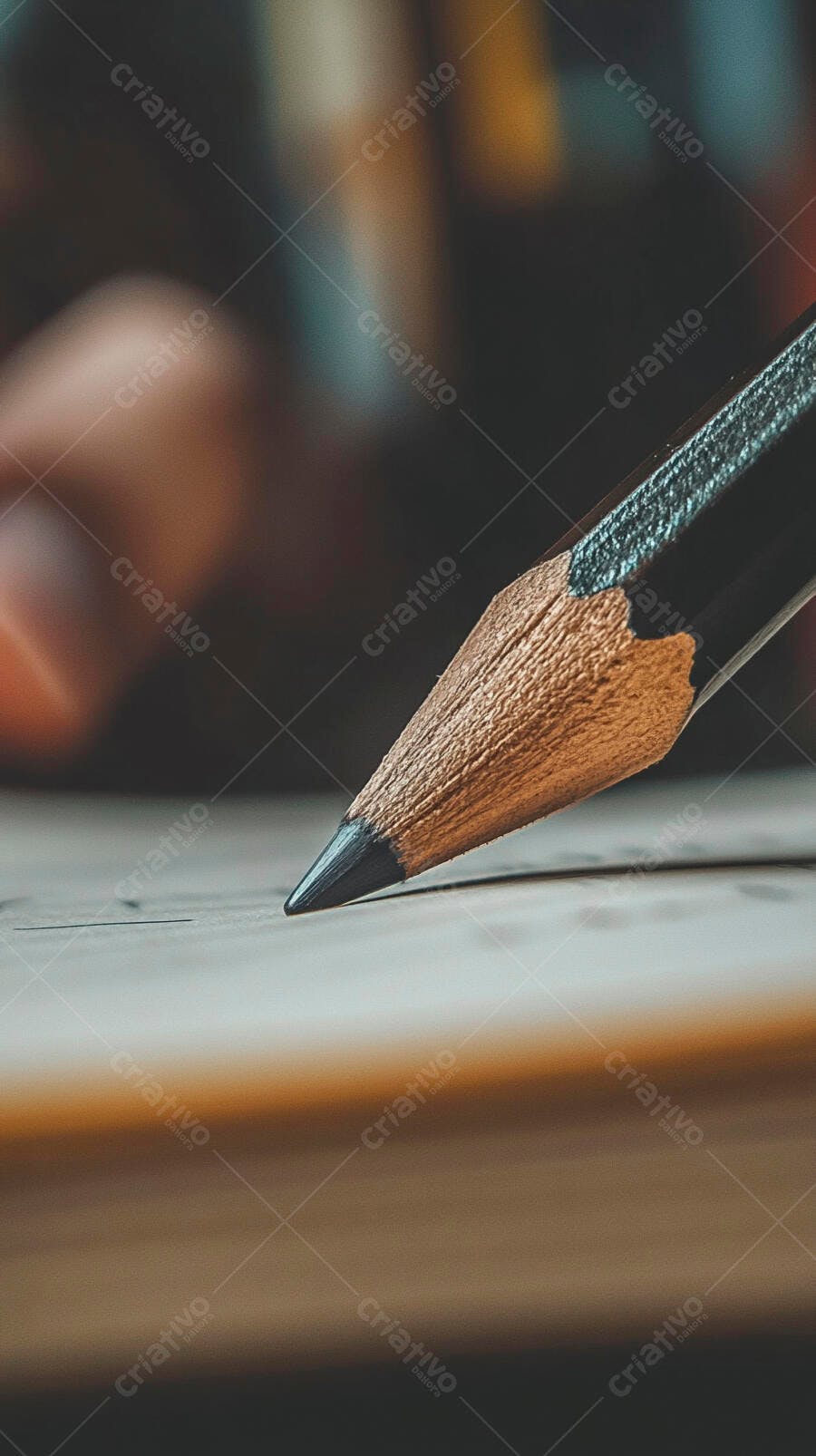 Lápis grafite sobre papel em close