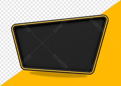 QUADRO 3D PARA COMPOSIÇÃO PNG PRETO