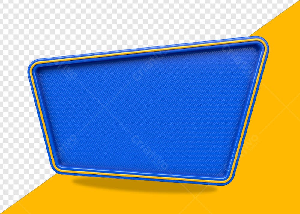 QUADRO 3D PARA COMPOSIÇÃO PNG AZUL