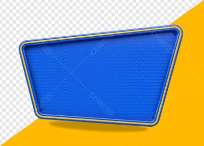 QUADRO 3D PARA COMPOSIÇÃO PNG AZUL
