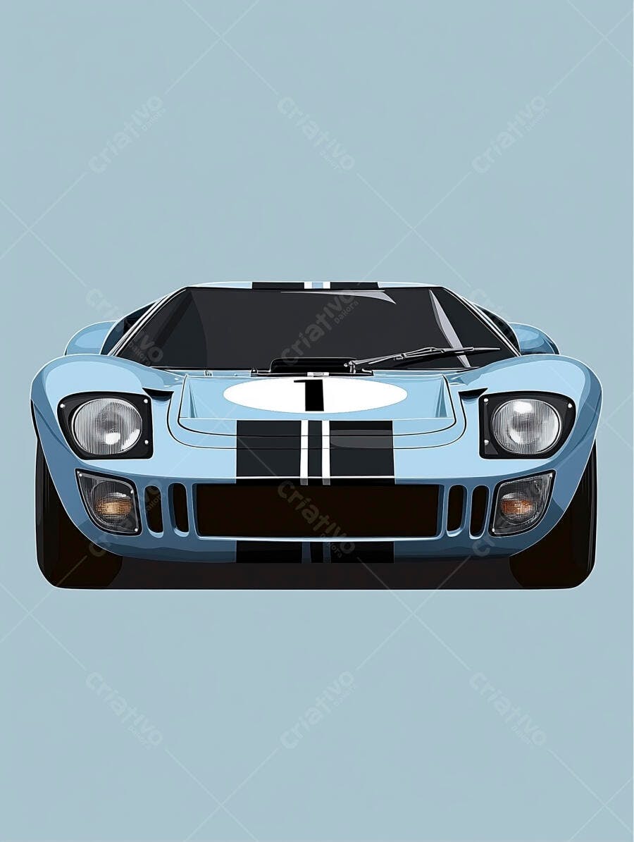 Ford GT40 Azul Claro Vista Frontal