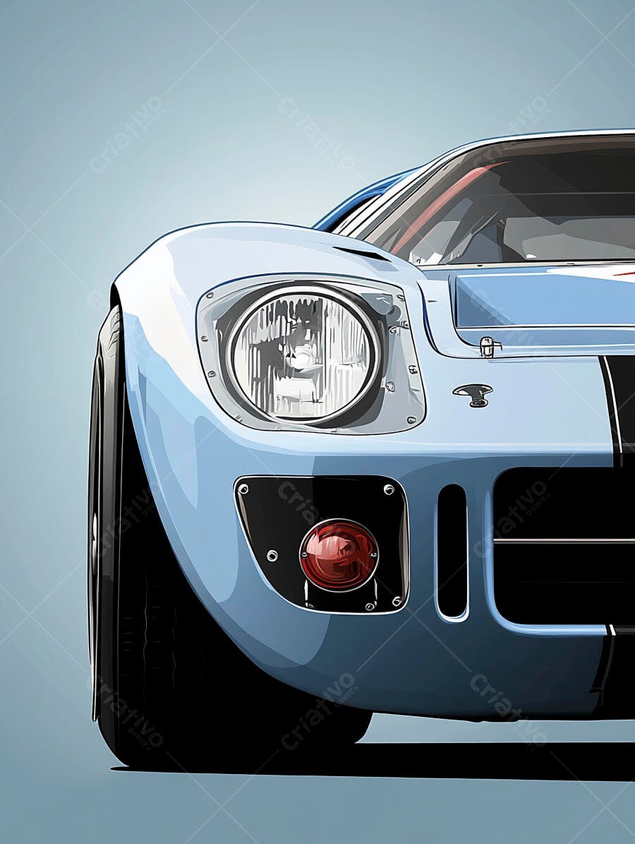 Ford GT40 Azul Detalhe Frontal