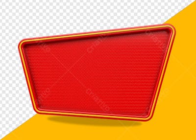 QUADRO 3D PARA COMPOSIÇÃO PNG VERMELHO