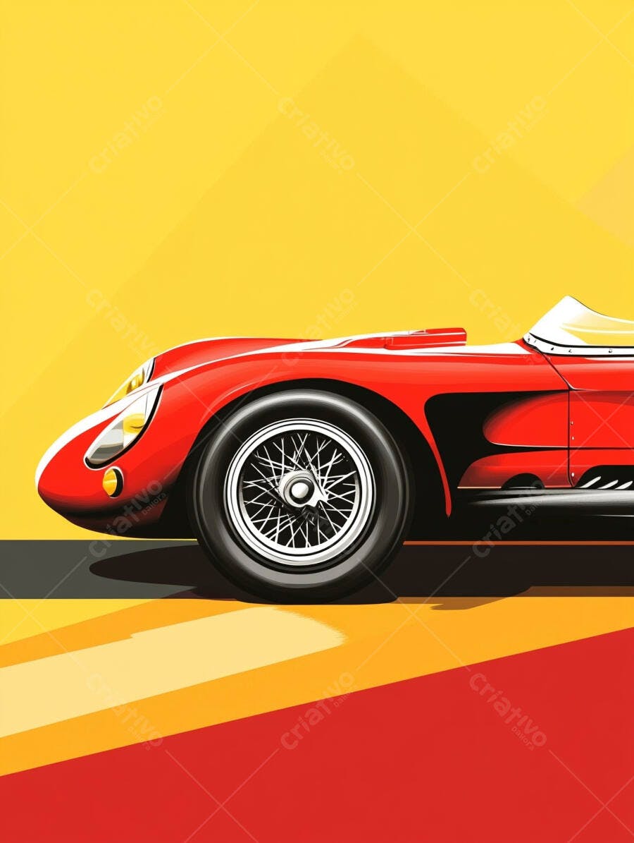 Esporte Vermelho Clássico Carro Detalhe