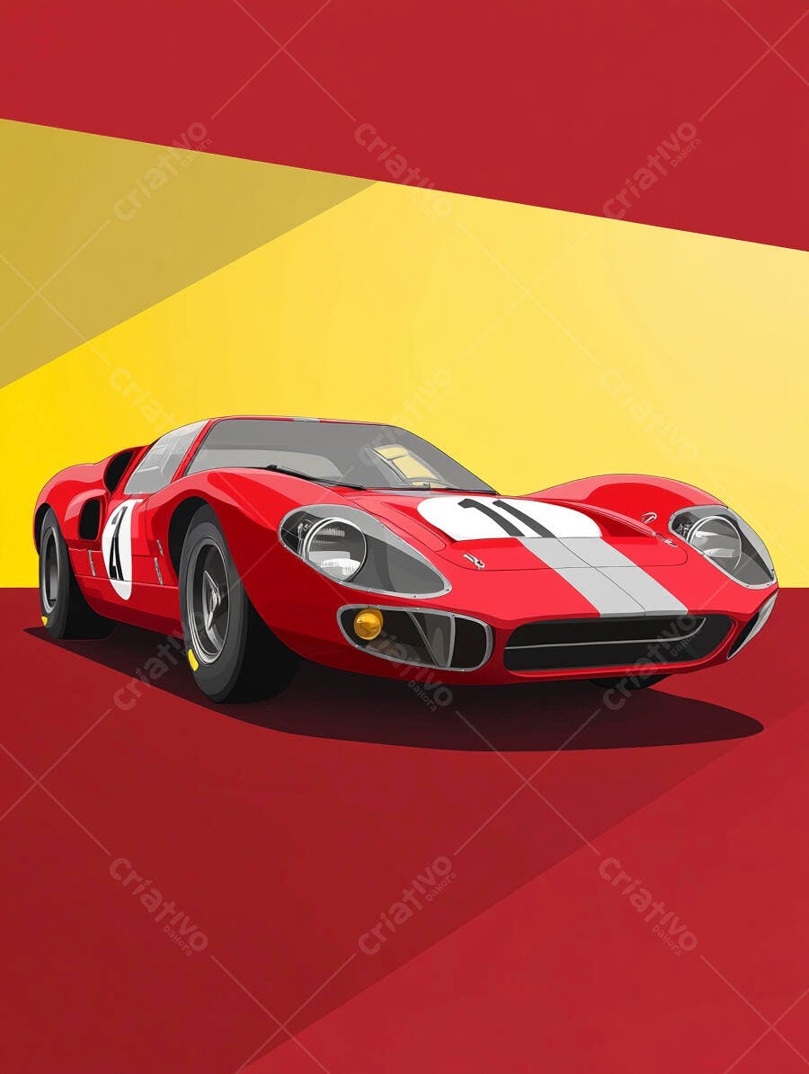 Carro de corrida vermelho clássico anos 60