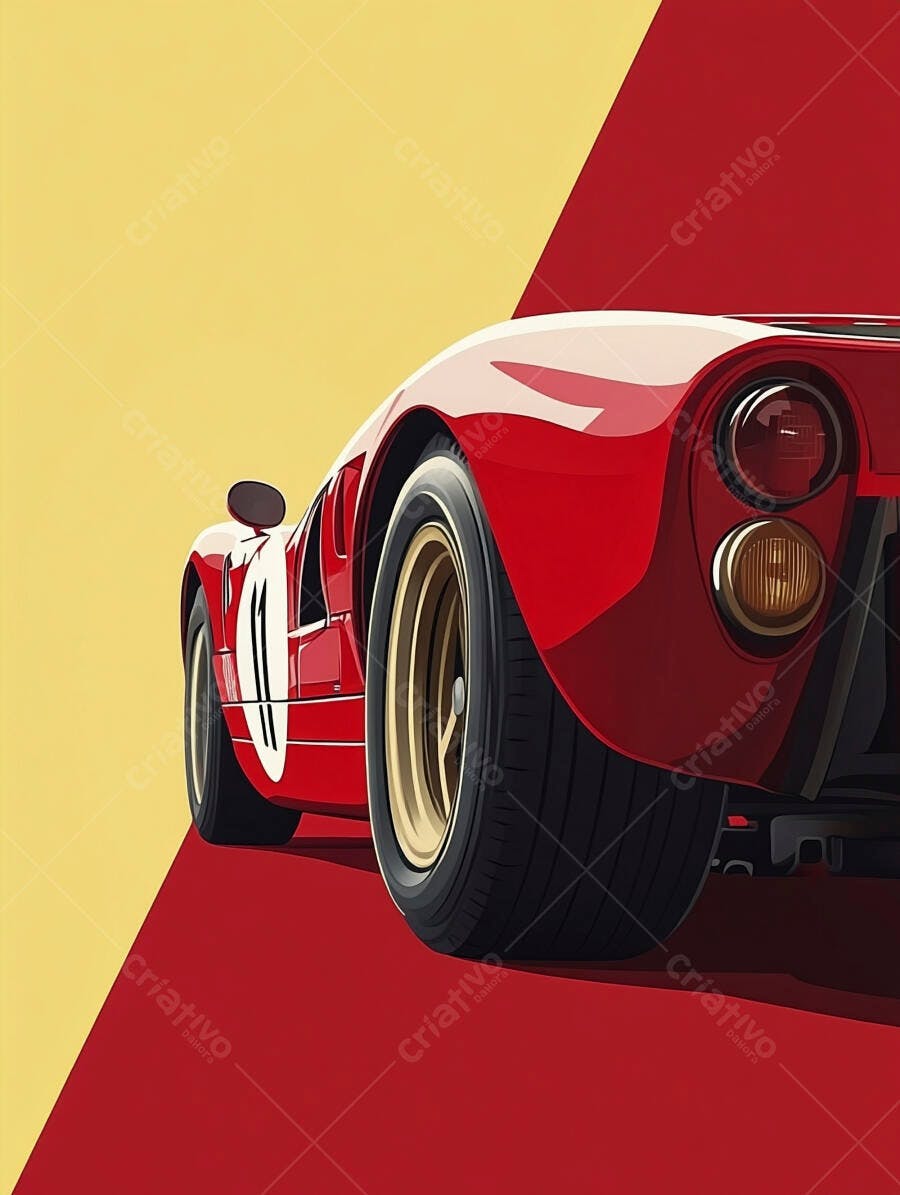 Carro de corrida vermelho clássico