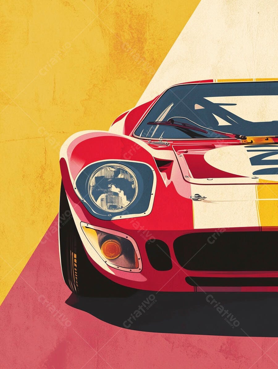 Ford GT40 vermelho arte vetorial